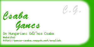 csaba gancs business card